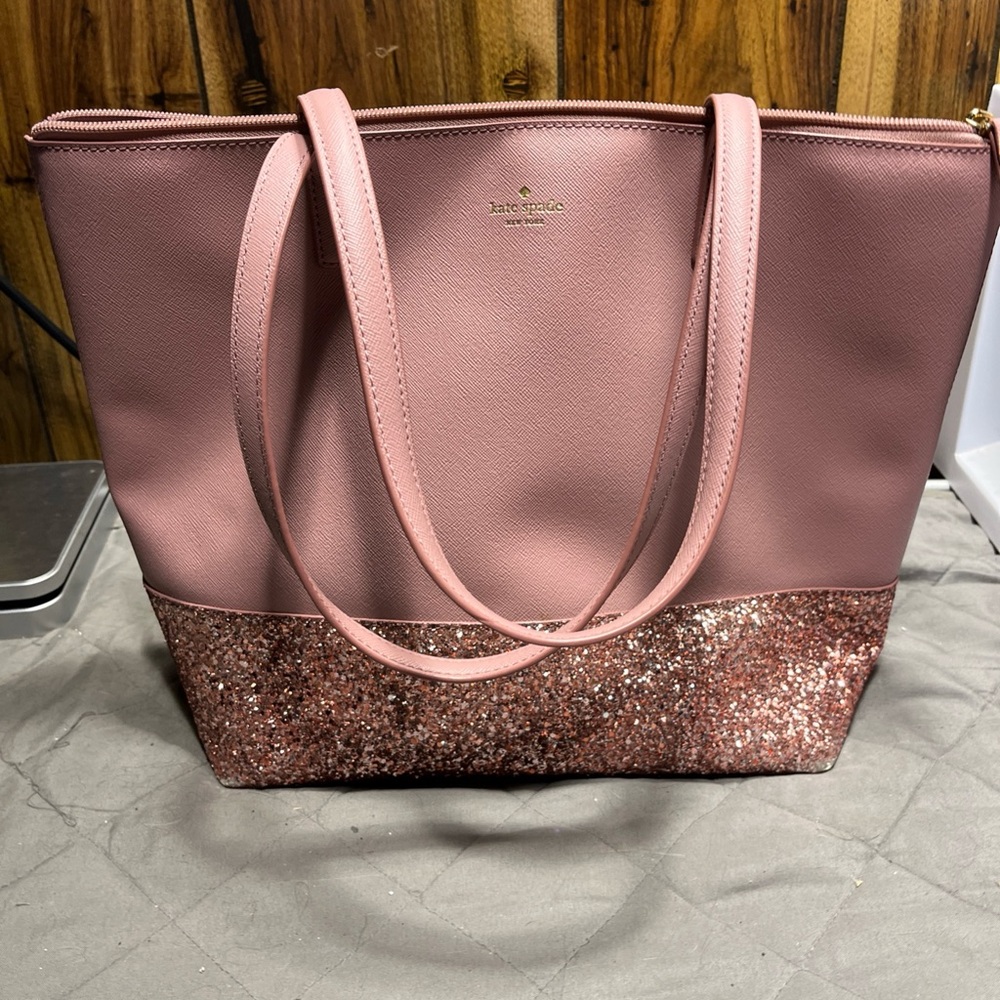 Kate Spade Pink Tote Bag with Textured Leather